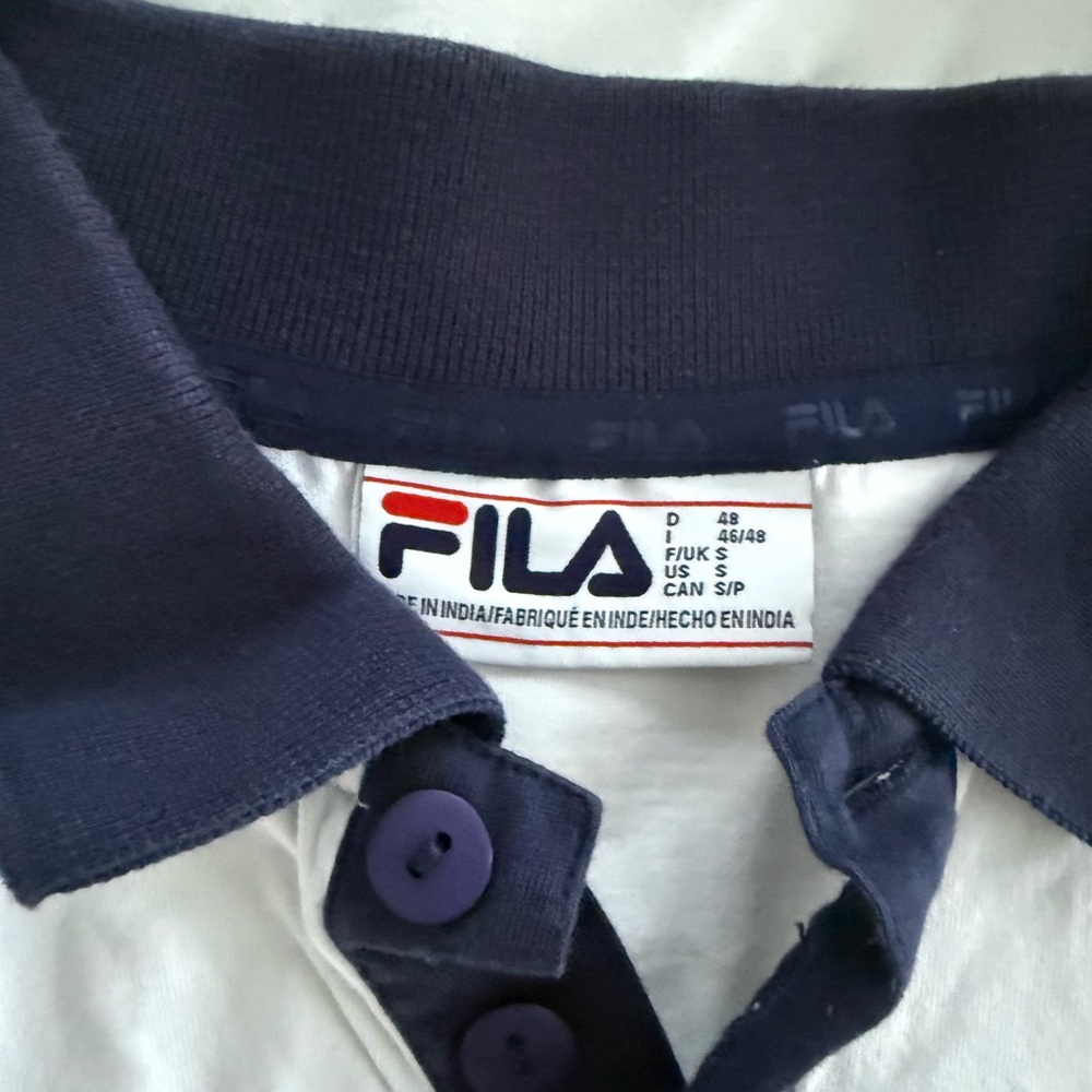 Fila Dark Blue and White Collared Shirt